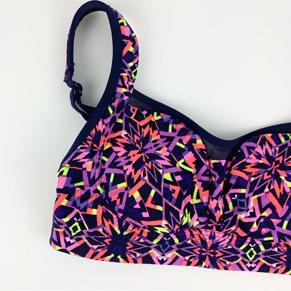 TYR Carnivale Lily Neon Multicolored Swim Bikini Top Small - Picture 6 of 12